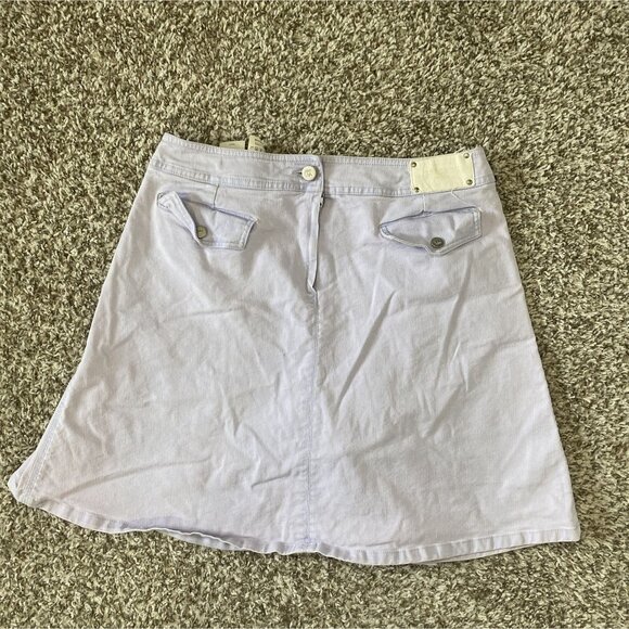 ⭐ 3/$15 Vintage Weekend MaxMara Size 10 Light Purple Pleated Denim Mini Skirt - Picture 7 of 11